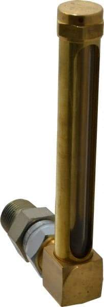 LDI Industries - 4-1/4 Inch Long Sight, 1/2 Inch Thread Size, Buna-N Seal Union Coupling, Vented Oil-Level Indicators and Gauge - 5-7/16 Inch Length to Center of Base - Exact Tool & Supply