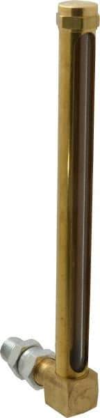 LDI Industries - 7-1/2 Inch Long Sight, 3/8 Inch Thread Size, Buna-N Seal Union Coupling, Vented Oil-Level Indicators and Gauge - 8-11/16 Inch Length to Center of Base - Exact Tool & Supply