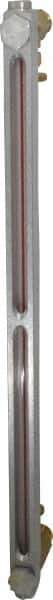 LDI Industries - 1/2-14 Thread, 16-1/2 Inch Sight Length, Closed Circuit Liquid Level Sight Gauge with Needle Valves, Pipe Adapters - 18 Inch Length to Center of Base, 19-5/8 Inch Overall Length, Buna-N Seal - Exact Tool & Supply