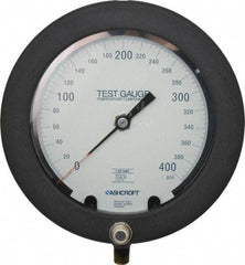 Ashcroft - 6" Dial, 1/4 Thread, 0-400 Scale Range, Pressure Gauge - Lower Connection Mount, Accurate to 0.25% of Scale - Exact Tool & Supply