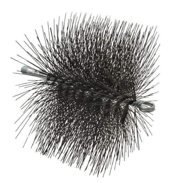 Schaefer Brush - 7" Square, Tempered Steel Wire Chimney Brush - 1/4" NPSM Male Connection - Exact Tool & Supply