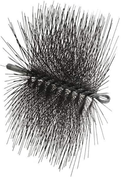 Schaefer Brush - 11" Long x 7" Wide, Rectangular, Tempered Steel Wire Chimney Brush - 1/4" NPSM Male Connection - Exact Tool & Supply
