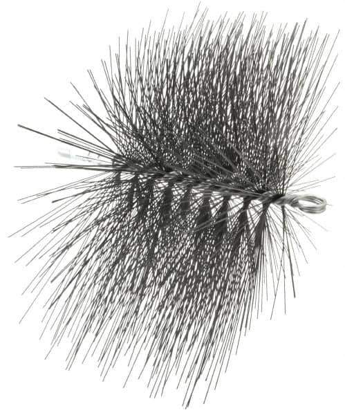 Schaefer Brush - 12" Long x 8" Wide, Rectangular, Tempered Steel Wire Chimney Brush - 1/4" NPSM Male Connection - Exact Tool & Supply