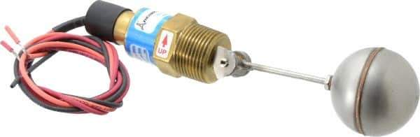 Thomas Products Ltd. - 1" Thread, 900 Max psi, 300°F Max, Liquid Level Side Mounted Float Switches - Brass Stem - Exact Tool & Supply