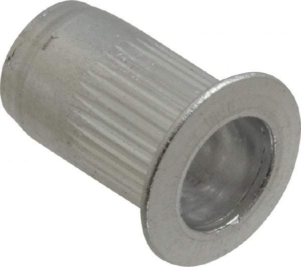 RivetKing - #10-24, 0.02 to 0.13" Grip, 19/64" Drill, Aluminum Standard Rivet Nut - Uncoated, Countersunk Head - Exact Tool & Supply