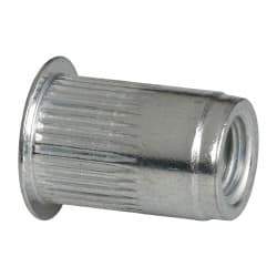 RivetKing - 1/4-20, 0.027 to 0.165" Grip, 25/64" Drill, Aluminum Standard Rivet Nut - Uncoated, Countersunk Head - Exact Tool & Supply