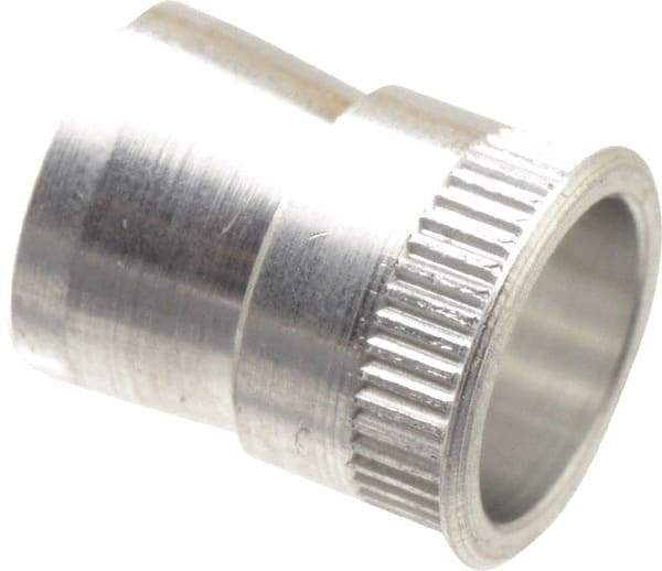 RivetKing - #10-24 UNC, Uncoated, Aluminum Knurled Rivet Nut Inserts - 0.297" to 0.302" Grip, 9/32" Drill Size - Exact Tool & Supply