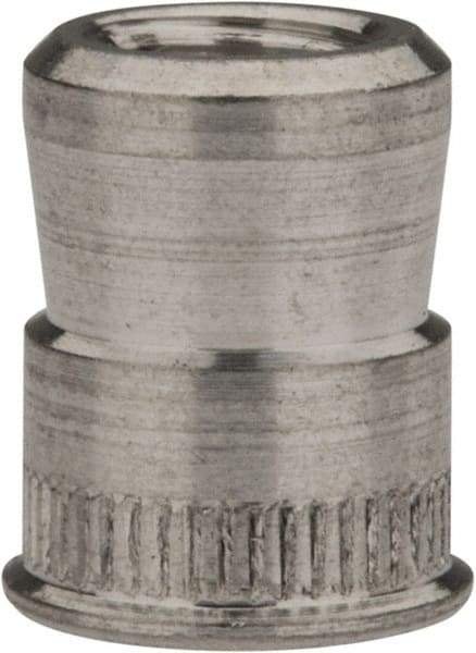 RivetKing - #10-32 UNC, Uncoated, Aluminum Knurled Rivet Nut Inserts - 0.297" to 0.302" Grip, 9/32" Drill Size - Exact Tool & Supply