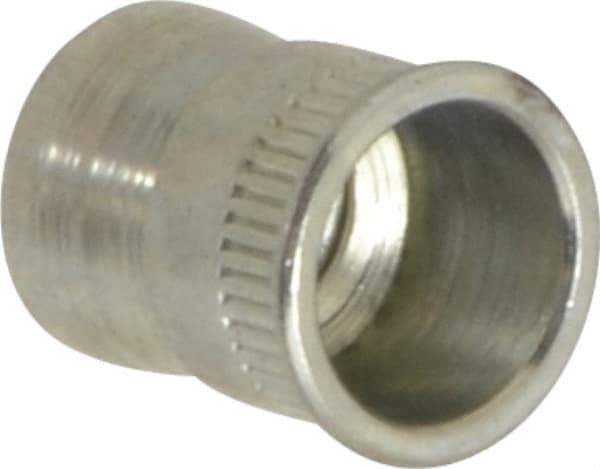 RivetKing - #10-32 UNC, Zinc-Plated, Steel Knurled Rivet Nut Inserts - 0.297" to 0.302" Grip, 9/32" Drill Size - Exact Tool & Supply