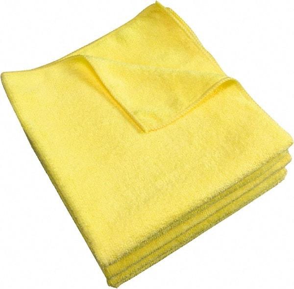PRO-SOURCE - Dry Microfiber Wipes - Packet, 16" x 16" Sheet Size, Yellow - Exact Tool & Supply