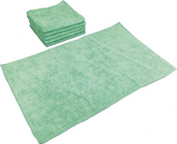 PRO-SOURCE - Reusable Microfiber Wipes - Packet, 16" x 27" Sheet Size, Green - Exact Tool & Supply