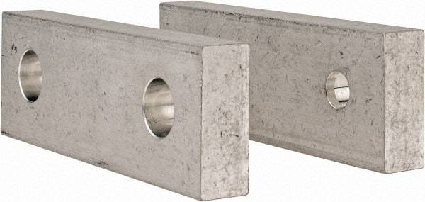 Gibraltar - 6" Wide x 2" High x 3/4" Thick, Flat/No Step Vise Jaw - Soft, Aluminum, Fixed Jaw, Compatible with 6" Vises - Exact Tool & Supply