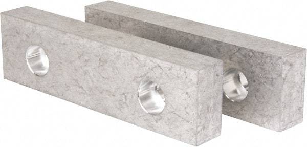 Gibraltar - 8-1/8" Wide x 2-1/4" High x 1-1/8" Thick, Flat/No Step Vise Jaw - Soft, Aluminum, Fixed Jaw, Compatible with 8" Vises - Exact Tool & Supply