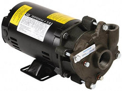 Pentair - ODP Motor, 208-230/460 Volt, 3 Phase, 1/2 HP, Cast Iron Straight Pump - 1-1/4 Inch Inlet, 1 Inch Outlet, 42 Max Head psi, Bronze Impeller, Cast Iron Shaft, Buna-N Seal, 42 Ft. Shut Off - Exact Tool & Supply