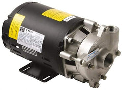 Pentair - ODP Motor, 208-230/460 Volt, 3 Phase, 1/2 HP, Stainless Steel Straight Pump - 1-1/4 Inch Inlet, 1 Inch Outlet, 42 Max Head psi, Stainless Steel Impeller, Viton Seal, 42 Ft. Shut Off - Exact Tool & Supply