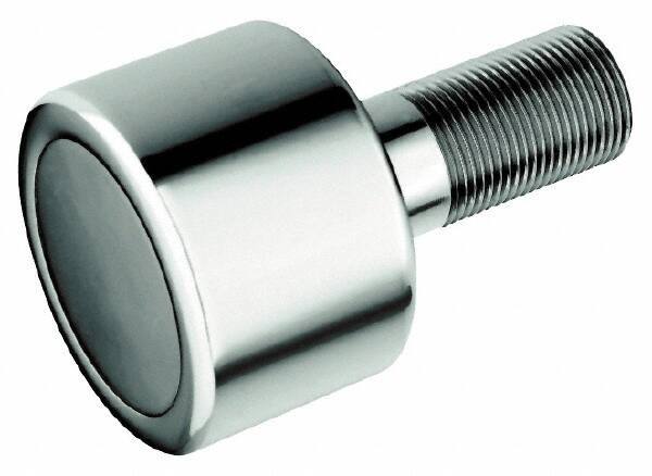 Accurate Bushing - 1-3/4" Roller Diam x 1-3/16" Width, 3/4" Stud Diam x 1-3/4" Length, Plain Load Roller - Steel, 7/8" Thread Length, 3/4-16 Thread, 2,520 Lb Dynamic Cap, 1,370 Lb Static Cap - Exact Tool & Supply