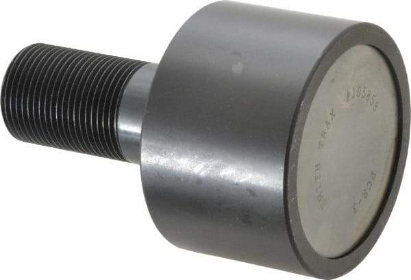 Accurate Bushing - 3" Roller Diam x 2" Width, 1-1/4" Stud Diam x 2-1/2" Length, Plain Load Roller - Steel, 1-3/4" Thread Length, 1-1/4-12 Thread, 14,300 Lb Dynamic Cap, 16,000 Lb Static Cap - Exact Tool & Supply