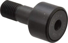 Made in USA - 3/4" Roller Diam x 1/2" Width, 3/8" Stud Diam x 7/8" Length, Stud Cam Follower - Steel, 3/8" Thread Length, 3/8-24 Thread, 1,328 Lb Dynamic Cap - Exact Tool & Supply
