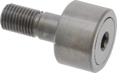 Made in USA - 1" Roller Diam x 5/8" Width, 7/16" Stud Diam x 1" Length, Stud Cam Follower - Steel, 1/2" Thread Length, 7/16-20 Thread, 1,780 Lb Dynamic Cap - Exact Tool & Supply