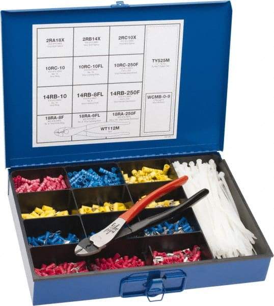 Thomas & Betts - 1,102 Piece, Terminal Kit - 22 to 10 AWG Compatible Wire Size - Exact Tool & Supply