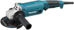 Makita - 5" Wheel Diam, 11,000 RPM, Corded Angle & Disc Grinder - 5/8-11 Spindle, 120 Volts, 10.5 Amps, Front Exhaust - Exact Tool & Supply