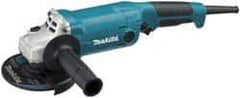 Makita - 5" Wheel Diam, 11,000 RPM, Corded Angle & Disc Grinder - 5/8-11 Spindle, 120 Volts, 10.5 Amps, Front Exhaust - Exact Tool & Supply