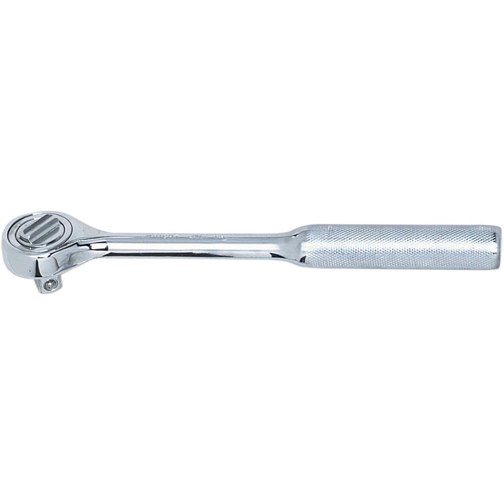 Made in USA - Ratchets; Tool Type: Ratchet ; Drive Size (Inch): 1/2 ; Head Shape: Round ; Head Features: Knurled ; Finish/Coating: Chrome ; Overall Length (Inch): 10-1/4 - Exact Tool & Supply