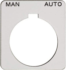 Schneider Electric - Square, Plastic Legend Plate - Manual-Auto - White Background, Black Letters, 1.22 Inch Hole Diameter, 1-3/4 Inch Square - Exact Tool & Supply