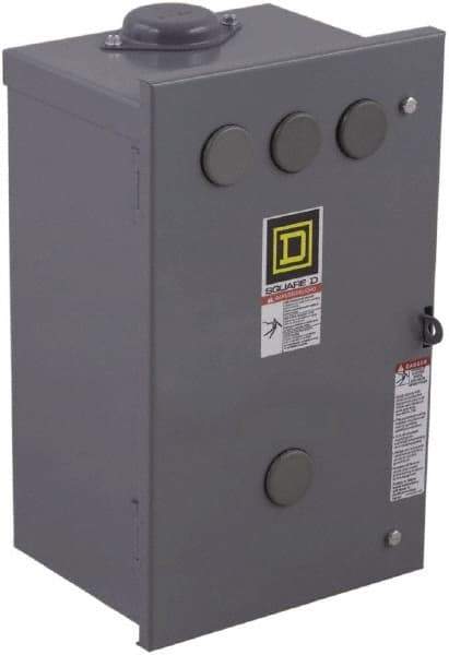 Square D - 3R NEMA Rated, 4 Pole, Electrically Held Lighting Contactor - 20 A (Tungsten), 30 A (Fluorescent), 110 VAC at 50 Hz, 120 VAC at 60 Hz, 4NO Contact Configuration - Exact Tool & Supply