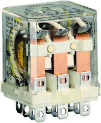 Square D - 1/2 hp at 120 Volt & 3/4 hp at 240 Volt, Electromechanical Plug-in General Purpose Relay - 10 Amp at 250 VAC, 3PDT, 120 VAC at 50/60 Hz - Exact Tool & Supply