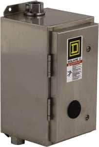 Square D - 4/4X NEMA Rated, 3 Pole, Electrically Held Lighting Contactor - 30 A (Tungsten), 110 VAC at 50 Hz, 120 VAC at 60 Hz - Exact Tool & Supply