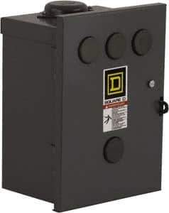 Square D - 3R NEMA Rated, 2 Pole, Electrically Held Lighting Contactor - 30 A (Tungsten), 110 VAC at 50 Hz, 120 VAC at 60 Hz - Exact Tool & Supply