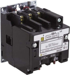 Square D - 2 Pole, 110 Coil VAC at 50 Hz and 120 Coil VAC at 60 Hz, 9 Amp NEMA Contactor - Open Enclosure, 50 Hz at 110 VAC and 60 Hz at 120 VAC - Exact Tool & Supply