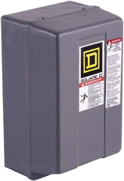 Square D - 3 Pole, 120 Coil Volt (Secondary) and 480 Coil Volt (Primary), 45 Amp NEMA Contactor - NEMA 1 Enclosure - Exact Tool & Supply