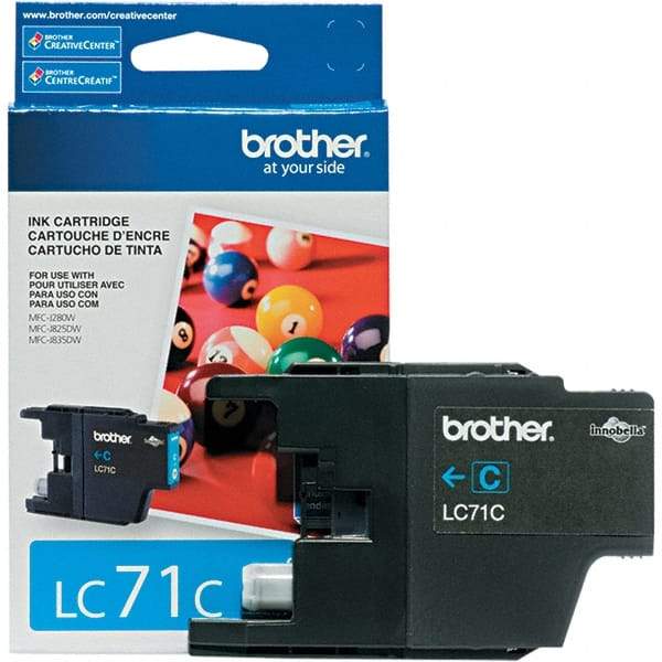 Brother - Cyan Ink Cartridge - Use with Brother MFC-J280W, J425W, J430W, J435W, J625DW, J825DW, J835DW - Exact Tool & Supply