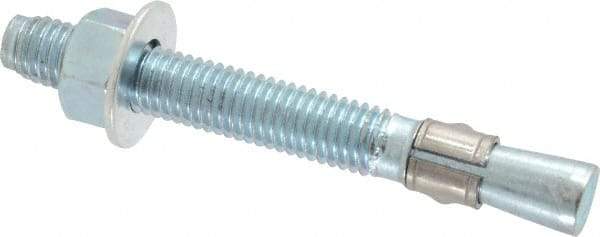 Red Head - 1/2" Diam, 1/2" Drill, 4-1/4" OAL, 5-3/4" Min Embedment Wedge Expansion Concrete Anchor - Grade 3 Steel, Zinc-Plated Finish, Tie Wire Head, 2-3/4" Thread Length - Exact Tool & Supply