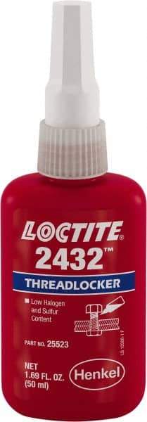 Loctite - 50 mL, Blue, Medium Strength Liquid Threadlocker - 24 hr Full Cure Time - Exact Tool & Supply