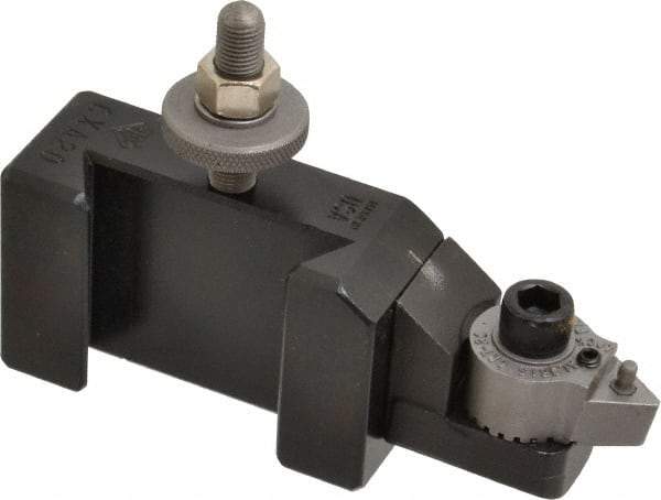Aloris - Series CXA, #20 Turning Tool Post Holder for Carbide Triangular Inserts - 13 to 18" Lathe Swing, 2" OAH, 1-3/8" Centerline Height - Exact Tool & Supply