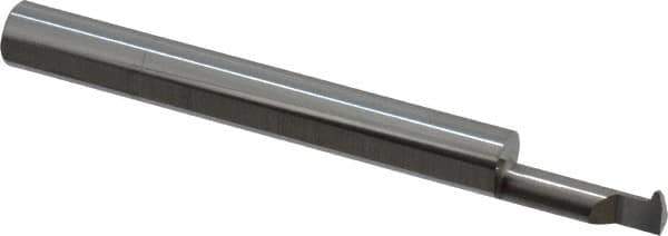 Accupro - 1/2" Cutting Depth, 16 Max TPI, 0.18" Diam, Acme Internal Thread, Solid Carbide, Single Point Threading Tool - Bright Finish, 2-1/2" OAL, 1/4" Shank Diam, 0.045" Projection from Edge, 29° Profile Angle - Exact Tool & Supply