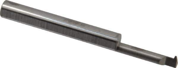 Accupro - 3/4" Cutting Depth, 16 Max TPI, 0.18" Diam, Acme Internal Thread, Solid Carbide, Single Point Threading Tool - Bright Finish, 2-1/2" OAL, 1/4" Shank Diam, 0.045" Projection from Edge, 29° Profile Angle - Exact Tool & Supply