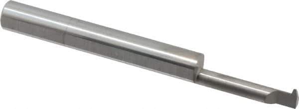 Accupro - 3/4" Cutting Depth, 16 Max TPI, 0.18" Diam, Acme Internal Thread, Solid Carbide, Single Point Threading Tool - Bright Finish, 2-1/2" OAL, 1/4" Shank Diam, 0.045" Projection from Edge, 29° Profile Angle - Exact Tool & Supply