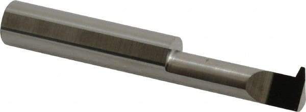 Accupro - 1" Cutting Depth, 10 Max TPI, 0.36" Diam, Acme Internal Thread, Solid Carbide, Single Point Threading Tool - Bright Finish, 2-1/2" OAL, 3/8" Shank Diam, 0.085" Projection from Edge, 29° Profile Angle - Exact Tool & Supply