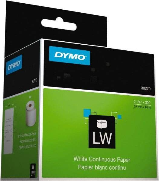Dymo - 2-7/16" Wide x 3,600" Long, White Receipt Paper - For DYMO LabelWriter Printers - Exact Tool & Supply