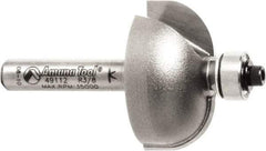 Amana Tool - 1-1/8" Cut Diam, 9/16" Length of Cut, 2 Flute Cove Edge Profile Router Bit - Carbide-Tipped, 1/4" Shank Diam, 2" OAL, Uncoated - Exact Tool & Supply