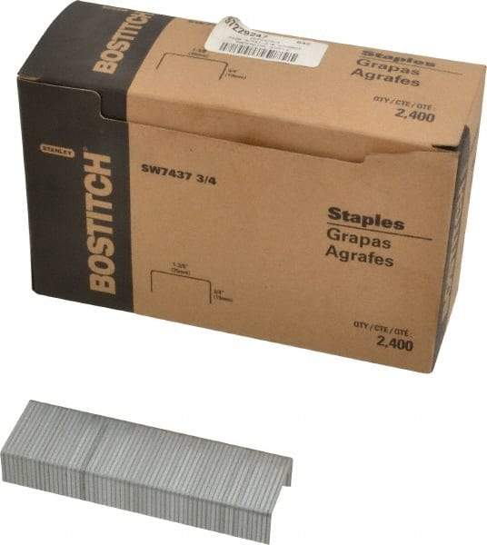 Stanley Bostitch - 1-3/8" Wide Steel Crown Staples - 3/4" Leg Length - Exact Tool & Supply