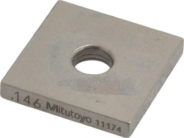 Mitutoyo - 0.146" Square Steel Gage Block - Accuracy Grade 0, Includes Certificate of Inspection - Exact Tool & Supply