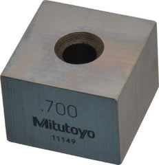 Mitutoyo - 0.7" Square Steel Gage Block - Accuracy Grade 0, Includes Certificate of Inspection - Exact Tool & Supply