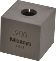 Mitutoyo - 0.9" Square Steel Gage Block - Accuracy Grade 0, Includes Certificate of Inspection - Exact Tool & Supply