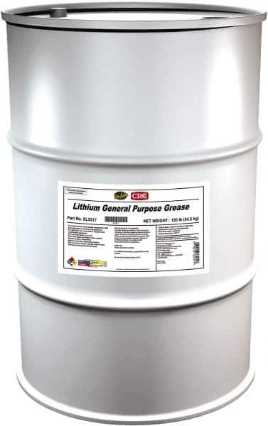 CRC - 120 Lb Keg Lithium-12 Gel Paste Grease - Amber, Nonflammable, 250°F Max Temp, NLGIG 2, - Exact Tool & Supply