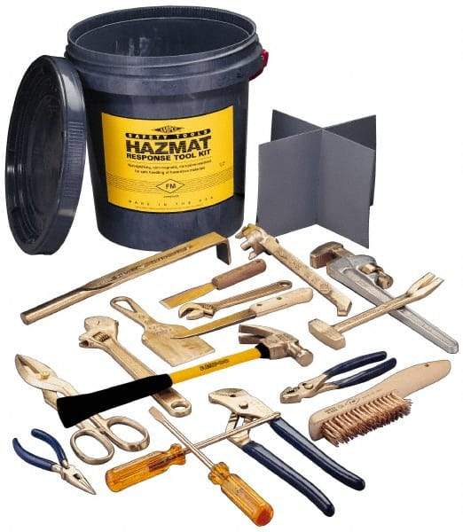 Ampco - 17 Piece Hazmat Response Tool Kit - Comes in Tool Bucket - Exact Tool & Supply